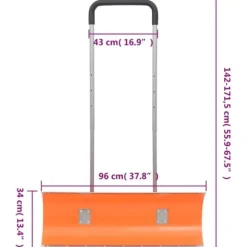 The Living Store Snöskyffel med utdragbart handtag orange 96 cm stålblad - Snöskyfflar
