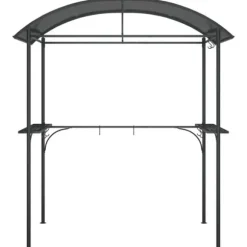 The Living Store Tak för grill med sidohyllor antracit 220x115x230 cm stål - Partytält & paviljoner
