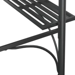 The Living Store Tak för grill med sidohyllor antracit 220x115x230 cm stål - Partytält & paviljoner