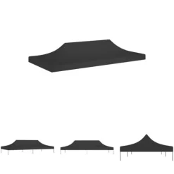 The Living Store Tak till partytält 6x3 m svart 270 g/m² - Tak till partytält & lusthus
