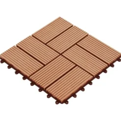 The Living Store Trall 11 st WPC 30x30 cm 1 kvm teakfärg - Golvbeläggning