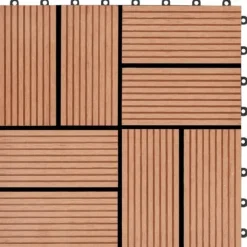 The Living Store Trall 11 st WPC 30x30 cm 1 kvm teakfärg - Golvbeläggning