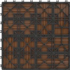 The Living Store Trall 11 st WPC 30x30 cm 1 kvm teakfärg - Golvbeläggning