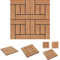The Living Store Trall 22 st 30x30 cm 2 kvm WPC teakfärg - Golvbeläggning