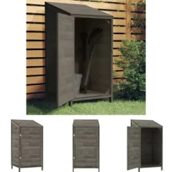 The Living Store Trädgårdsbod antracit 55x52x112 cm massivt granträ - Förråd & Redskapsbodar