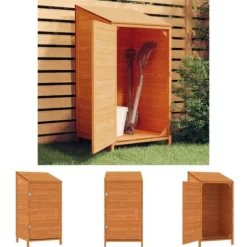 The Living Store Trädgårdsbod brun 55x52x112 cm massivt granträ - Förråd & Redskapsbodar