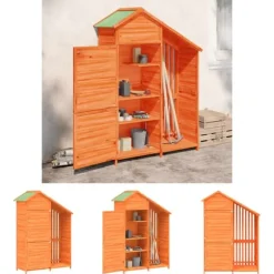 The Living Store Trädgårdsbod brun 120x53,5x170 cm massiv furu - Förråd & Redskapsbodar