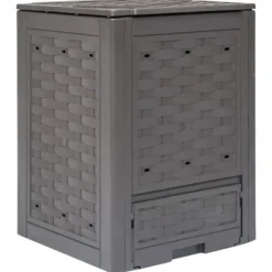 The Living Store Trädgårdskompost brun 60x60x83 cm 300 L plastrotting - Komposterare