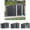 The Living Store Trädgårdsskjul antracit 277x93x179 cm galvaniserat stål - Förråd & Redskapsbodar