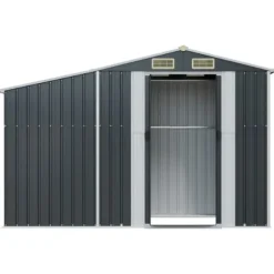 The Living Store Trädgårdsskjul antracit 277x93x179 cm galvaniserat stål - Förråd & Redskapsbodar