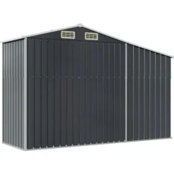 The Living Store Trädgårdsskjul antracit 277x93x179 cm galvaniserat stål - Förråd & Redskapsbodar