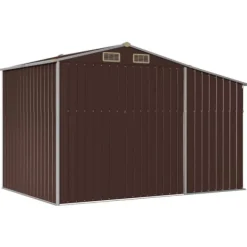 The Living Store Trädgårdsskjul brun 277x192,5x179 cm galvaniserat stål - Förråd & Redskapsbodar