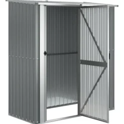 The Living Store Trädgårdsskjul grå 180,5x97x209,5 cm galvaniserat stål - Förråd & Redskapsbodar