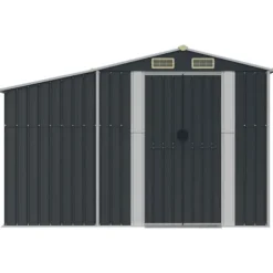The Living Store Trädgårdsskjul antracit 277x365,5x179 cm galvaniserat stål - Förråd & Redskapsbodar