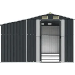 The Living Store Trädgårdsskjul antracit 277x365,5x179 cm galvaniserat stål - Förråd & Redskapsbodar