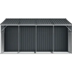 The Living Store Trädgårdsskjul antracit 277x365,5x179 cm galvaniserat stål - Förråd & Redskapsbodar