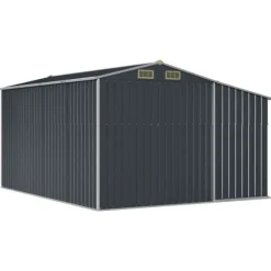 The Living Store Trädgårdsskjul antracit 277x365,5x179 cm galvaniserat stål - Förråd & Redskapsbodar
