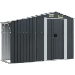 The Living Store Trädgårdsskjul antracit 277x365,5x179 cm galvaniserat stål - Förråd & Redskapsbodar
