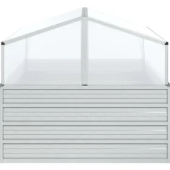 The Living Store Upphöjd odlingslåda med växthus 100x100x85 cm silver - Krukor & odlingslådor