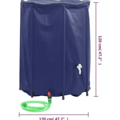 The Living Store Vattentank med kran vikbar 1350 L PVC - Bevattning