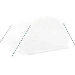 The Living Store Växthus med stålram vit 12 m² 4x3x2 m - Växthus