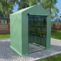 The Living Store Växthus med hyllor stål 143x143x195 cm - Växthus