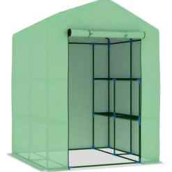 The Living Store Växthus med hyllor stål 143x143x195 cm - Växthus