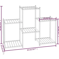 The Living Store Växtställ 83x25x60 cm svart järn - Växtställ