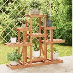 The Living Store Växtställ 110x25x96 cm massivt granträ - Växtställ