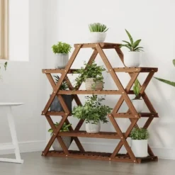 The Living Store Växtställ 110x25x105 cm massivt granträ - Växtställ