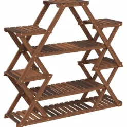 The Living Store Växtställ 110x25x105 cm massivt granträ - Växtställ