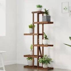 The Living Store Växtställ 75x25x140,5 cm massivt granträ - Växtställ