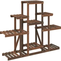 The Living Store Växtställ 110x25x96 cm massivt granträ - Växtställ