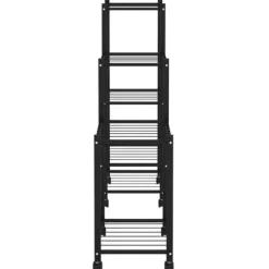 The Living Store Växtställ på hjul 83x25x83,5 cm svart järn - Växtställ