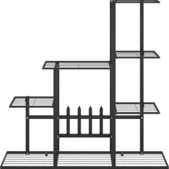The Living Store Växtställ 94,5x25x88 cm svart metall - Växtställ