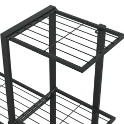 The Living Store Växtställ 94,5x25x88 cm svart metall - Växtställ