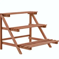 The Living Store Växtställ 3 nivåer cedarträ 48x45x40 cm - Växtställ
