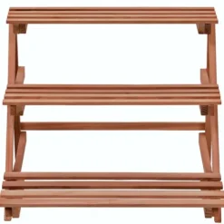 The Living Store Växtställ 3 nivåer cedarträ 48x45x40 cm - Växtställ