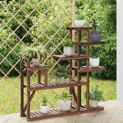 The Living Store Växtställ 110x25x111 cm massivt granträ - Växtställ