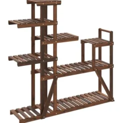 The Living Store Växtställ 110x25x111 cm massivt granträ - Växtställ