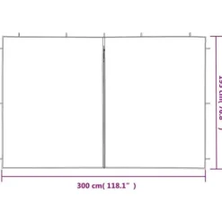 Tältvägg - vidaXL - 2 st - UV-beständig PE - 300 x 195 cm - Vit
