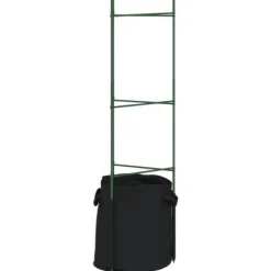 Tomatburar med växtpåsar - Justerbart stålstöd för tomater och vinrankor | Färg: Grön | Storlek: 116 cm | 4 st