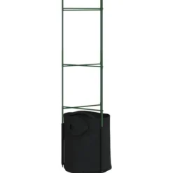 Tomatburar med växtpåsar - Justerbart stålstöd för tomater och vinrankor | Färg: Grön | Storlek: 116 cm | 4 st