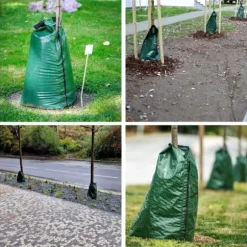 Toolland Vattenpåse för träd 75 L, PVC 420 g/m², med dragkedja och handtag, droppbevattning 7-9 timmar