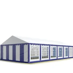 TOOLPORT 6x12 m partytält marquee PVC ca. 500g/m² blå-vit