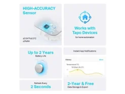 TP-Link Tapo T310, inomhus, Temperatur- och fuktighetssensor, Fristående, -20 - 60 ° C, Trådlös, 0 - 99%