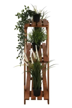 Trä blomsterställning 79x101x26 cm - RP/ 3-nivå/ Brun