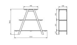 Trä blomsterställning 79x101x26 cm - RP/ 3-nivå/ Brun