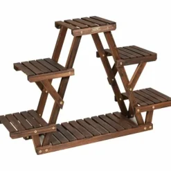 Trä Plantstånd, 99×25×65 cm, Kolsvart