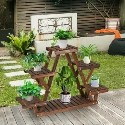 Trä Plantstånd, 99×25×65 cm, Kolsvart